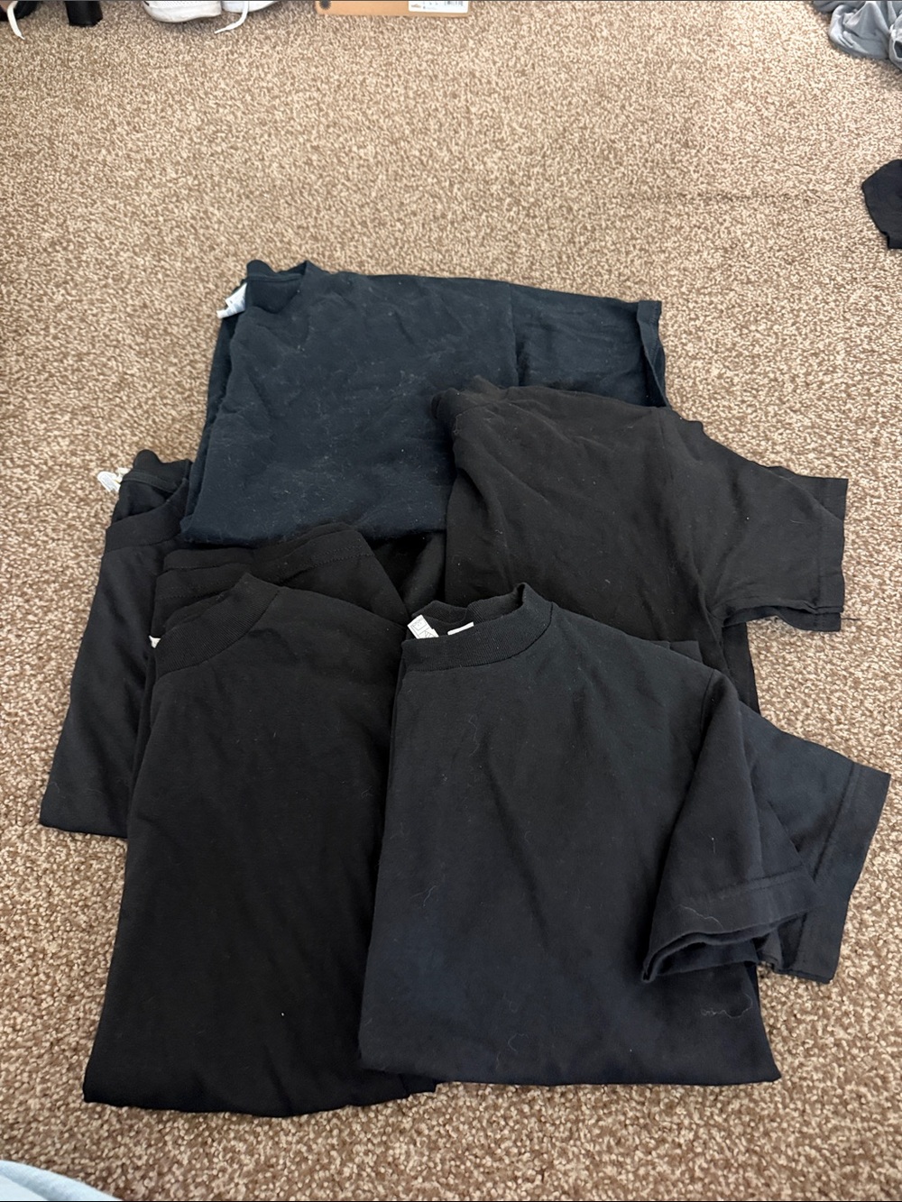 Bundle of Black Crewneck T-Shirts LOT of assorted sizes 5 total